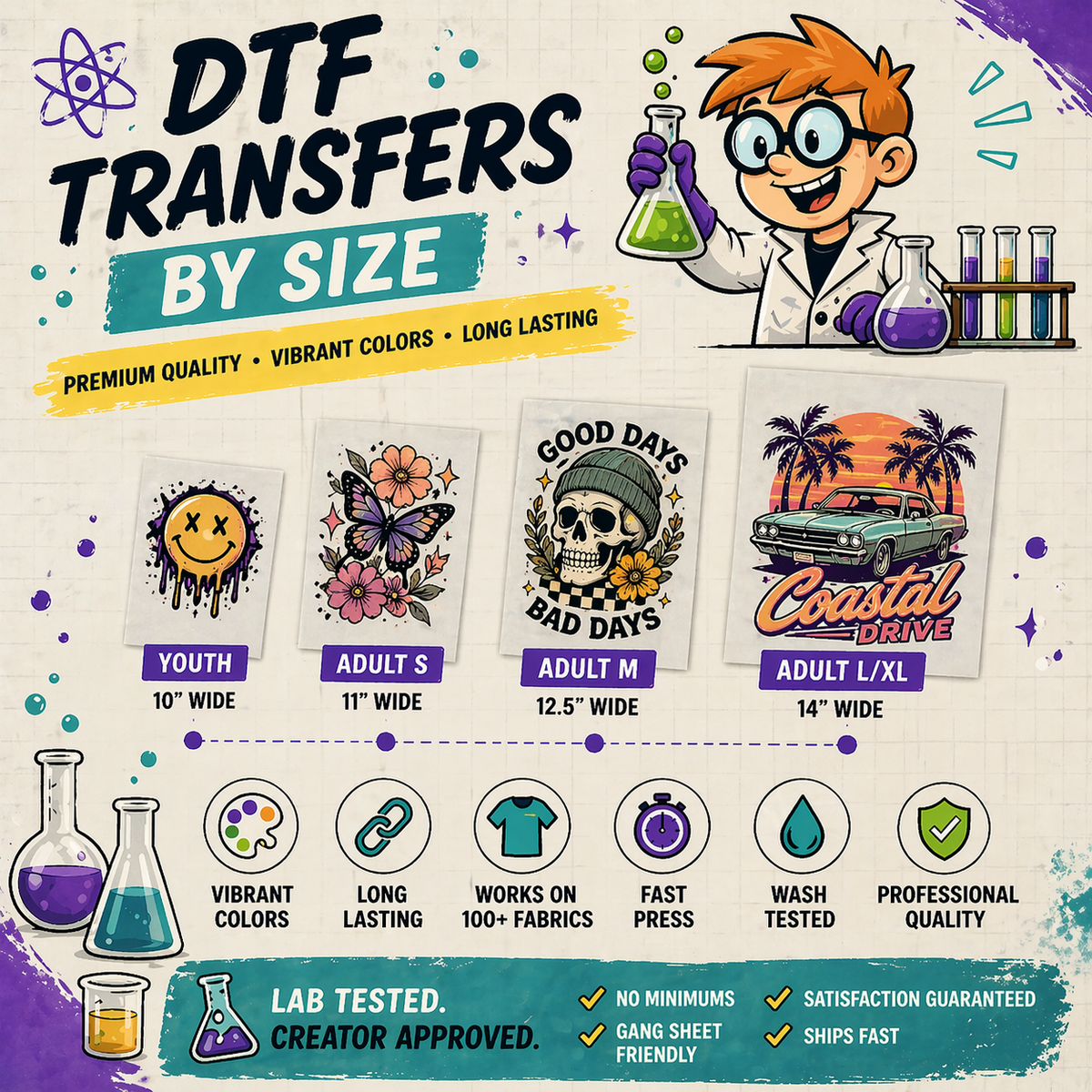 DTF Transfers By Size